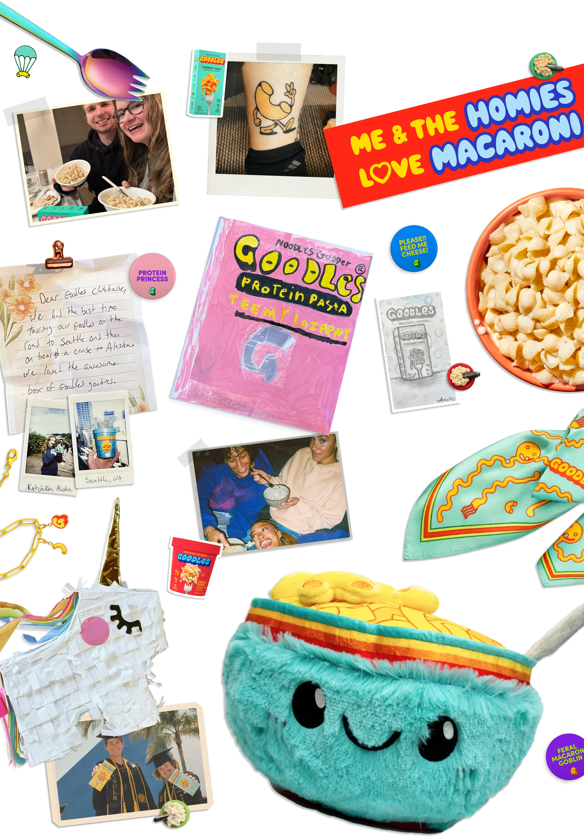 Snapshots from the GOODLES Clubhouse community — fan photos, letters, kids' artwork, plushies and more.